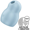 SATISFYER - PRO TO GO 1 DOPPELTER LUFTPULSSTIMULATOR & VIBRATOR BLAU