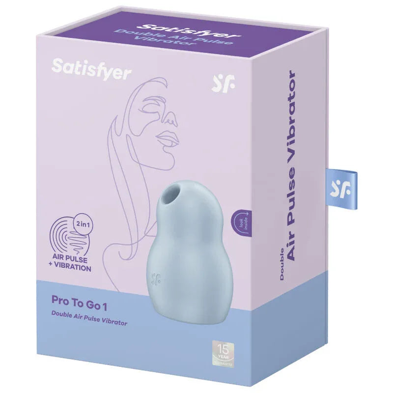 SATISFYER - PRO TO GO 1 DOPPELTER LUFTPULSSTIMULATOR & VIBRATOR - Vanelion Paradise