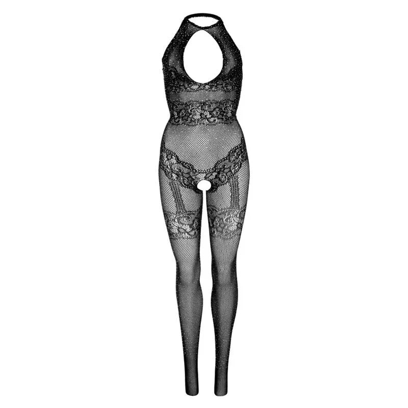 LEG AVENUE - SEAMLESS FISHNET BODYSTOCKING, EINE GRÖSSE - SCHWARZ - Vanelion Paradise