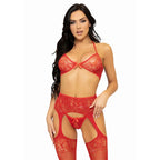 LEG AVENUE - DREITEILIGES SET BH, STRING UND STRUMPF, EINE GRÖSSE - Vanelion Paradise