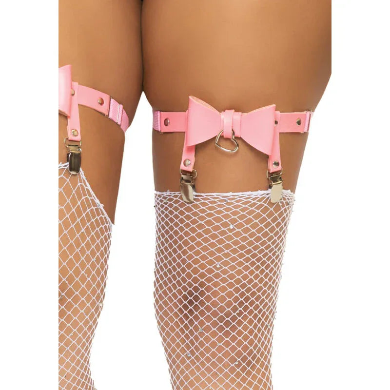 LEG AVENUE - HOHES GARTER AUS VEGANES LEDER, EINHEITSGRÖSSE - SCHWARZ - Vanelion Paradise