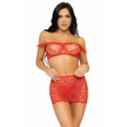 LEG AVENUE - DREITEILIGES SET, TOP, MINIROCK UND STRING, EINE GRÖSSE - SCHWARZ - Vanelion Paradise