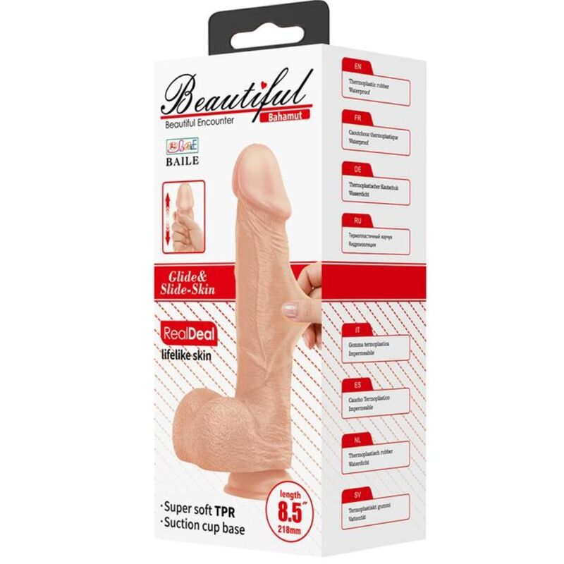 BAILE - SCHÖNE BEGEGNUNG BAHAMUT FLEXIBLER REALISTISCHER DILDO 21.8 CM NATÜRLICH