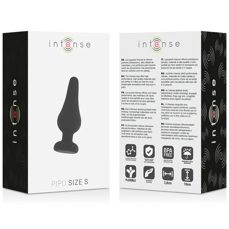 INTENSE - ANALPLUG PIPO S SCHWARZES SILIKON 9,8 CM