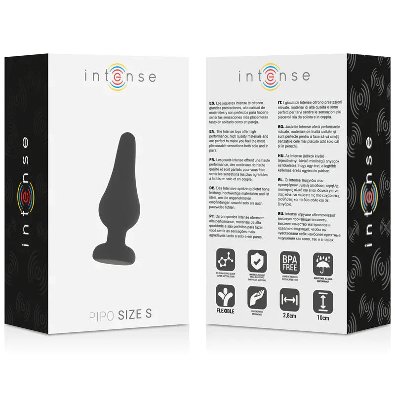 INTENSE - ANALPLUG PIPO S SCHWARZES SILIKON 9,8 CM - Vanelion Paradise