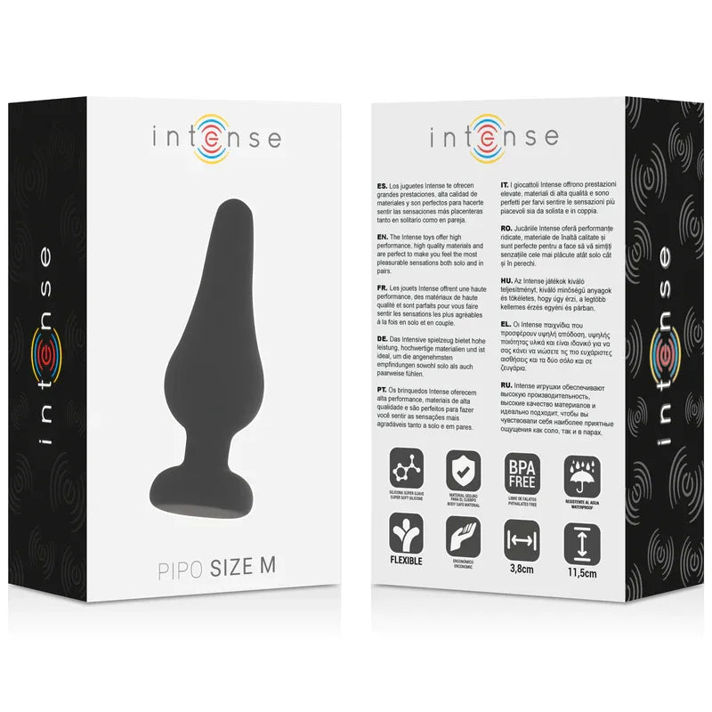 INTENSE - ANALPLUG PIPO M SCHWARZES SILIKON 11 CM - Vanelion Paradise