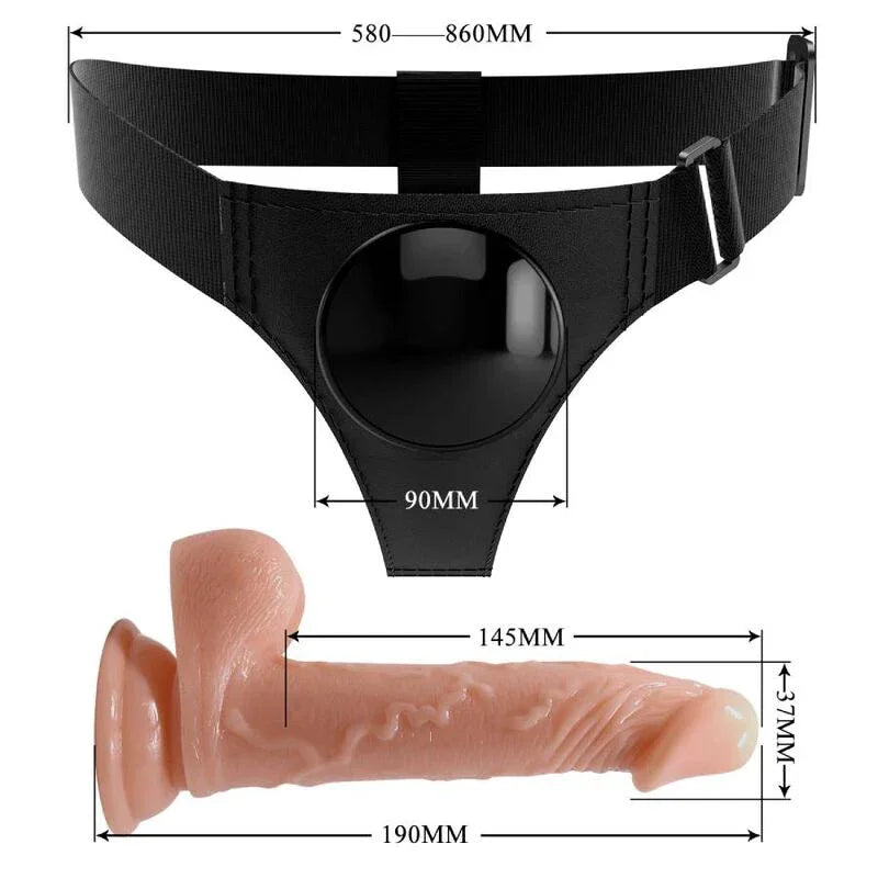 PRETTY LOVE - HARNESS-HOSE UNIVERSAL-HARNESS MIT DILDO KEVIN 19 CM NATURAL - Vanelion Paradise