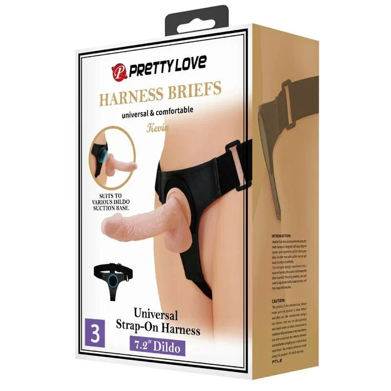 PRETTY LOVE - HARNESS-HOSE UNIVERSAL-HARNESS MIT DILDO KEVIN 19 CM NATURAL - Vanelion Paradise