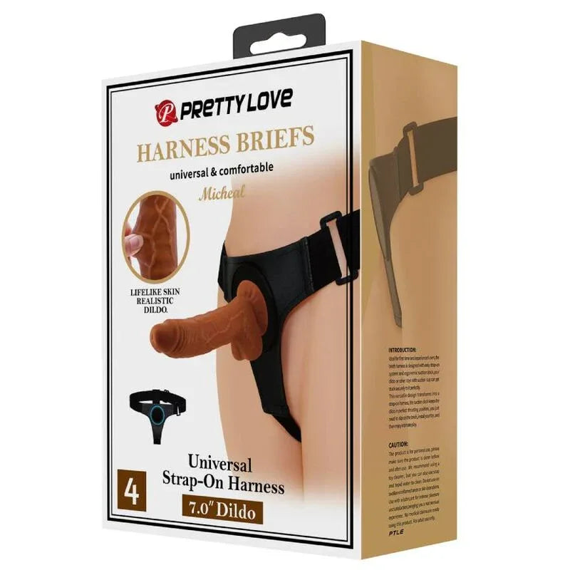 PRETTY LOVE - HARNESS-HOSE UNIVERSAL-HARNESS MIT DILDO MICHEAL 20 CM SCHWARZ - Vanelion Paradise