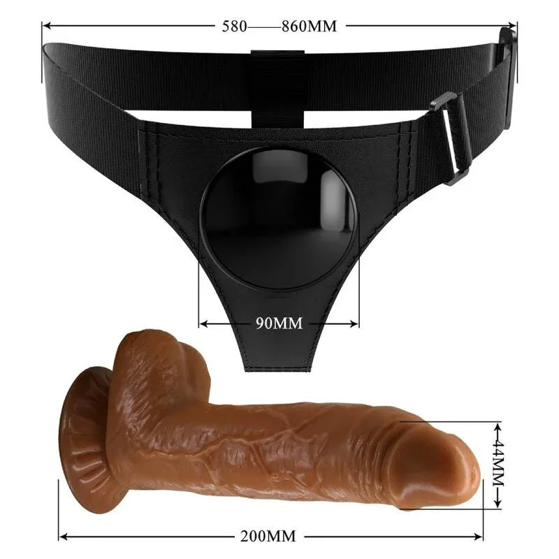 PRETTY LOVE - HARNESS-HOSE UNIVERSAL-HARNESS MIT DILDO MICHEAL 20 CM SCHWARZ - Vanelion Paradise
