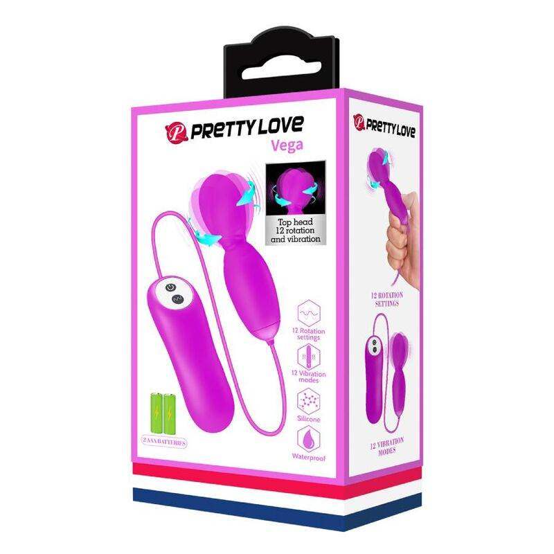 PRETTY LOVE - VEGA ROTATIONS- UND VIBRATIONSMASSAGER 12 FUCHSIA-FUNKTIONEN - Vanelion Paradise