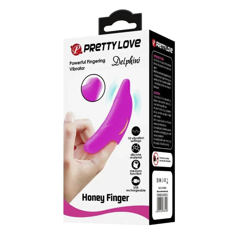 PRETTY LOVE - DELPHINI LEISTUNGSSTARKER LILA FINGERSTIMULATOR - Vanelion Paradise