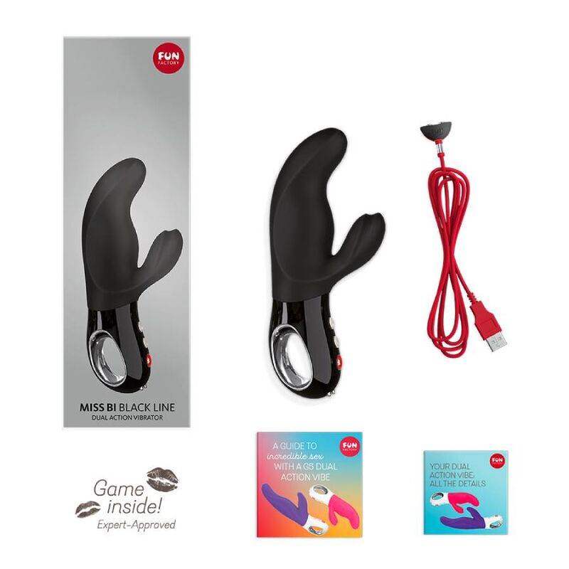 FUN FACTORY - MISS BI RABBIT VIBRATOR BLACK LINE - Vanelion Paradise