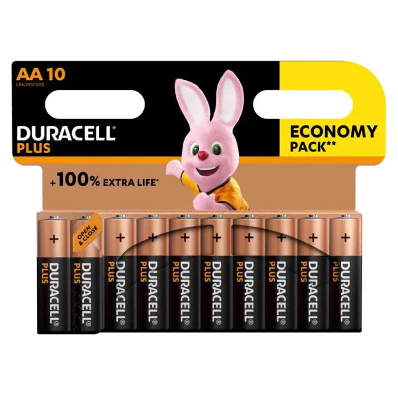 DURACELL - PLUS POWER 100 ALKALINE BATTERIE AA LR6 10 EINHEIT - Vanelion Paradise