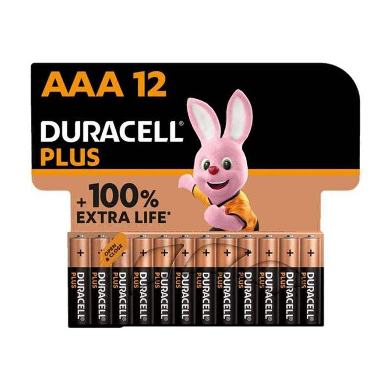 DURACELL - PLUS POWER 100 ALKALINE BATTERIE AAA LR03 12 EINHEIT - Vanelion Paradise
