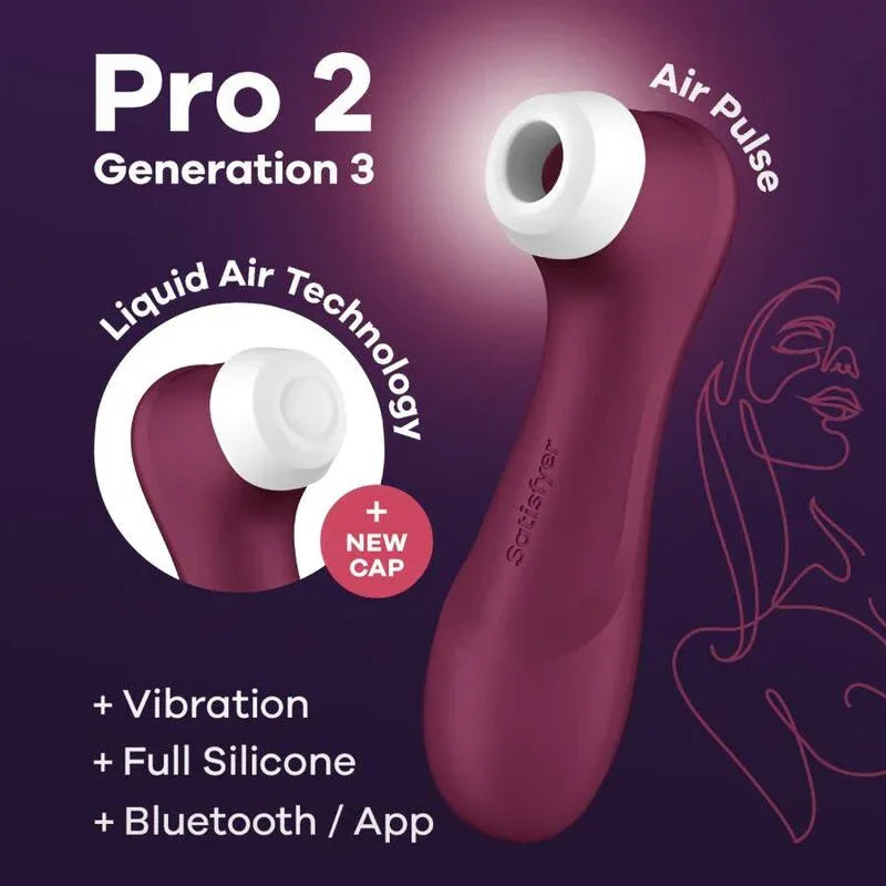 SATISFYER - PRO 2 GENERATION 3 WINE RED BLUETOOTH & APP - Vanelion Paradise