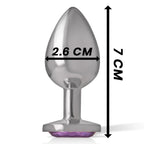 INTENSE - ANALPLUG AUS ALUMINIUMMETALL MIT VIOLETTEM KRISTALL, GRÖSSE S - Vanelion Paradise