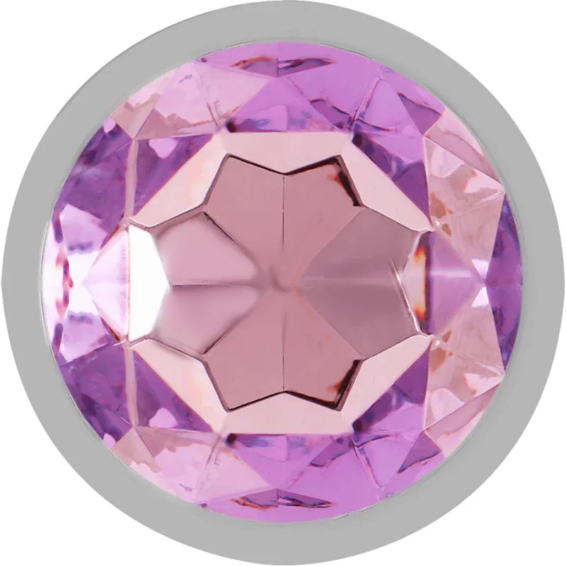 INTENSE - ANALPLUG AUS ALUMINIUMMETALL MIT VIOLETTEM KRISTALL, GRÖSSE S - Vanelion Paradise