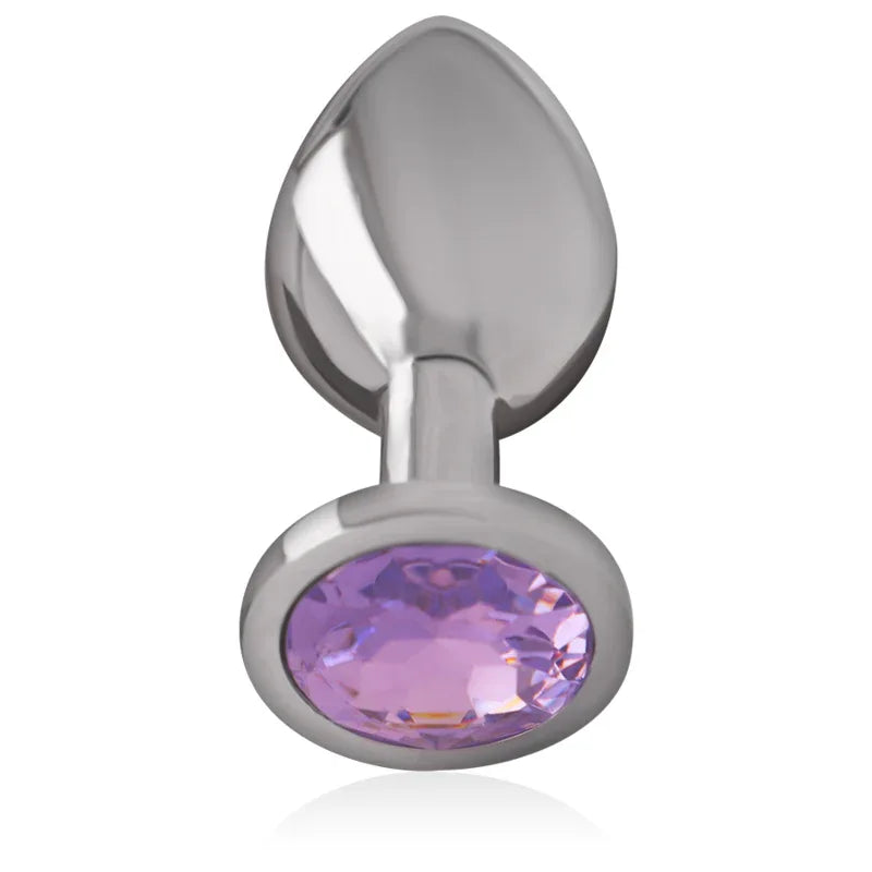 INTENSE - ANALPLUG AUS ALUMINIUMMETALL MIT VIOLETTEM KRISTALL, GRÖSSE M - Vanelion Paradise