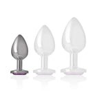 INTENSE - ANALPLUG AUS ALUMINIUMMETALL MIT VIOLETTEM KRISTALL, GRÖSSE S - Vanelion Paradise