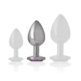INTENSE - ANALPLUG AUS ALUMINIUMMETALL MIT VIOLETTEM KRISTALL, GRÖSSE M - Vanelion Paradise