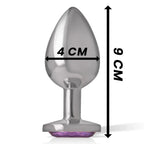 INTENSE – Analplug aus Aluminium mit violettem Kristall (L, 9 cm) - Vanelion Paradise
