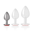 INTENSE - ANALSTECKER AUS ALUMINIUMMETALL MIT ROTEM KRISTALL, GRÖSSE S - Vanelion Paradise