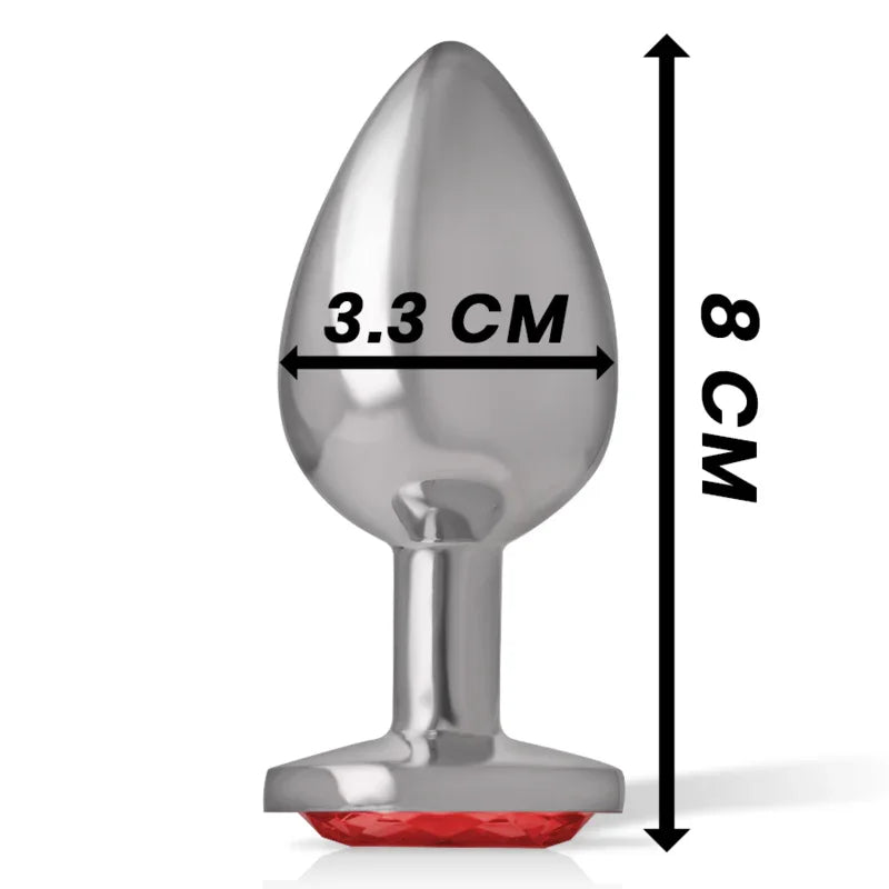 INTENSE - METALL-ANALSTECKER MIT ROTEN KRISTALL GRÖSSE M - Vanelion Paradise
