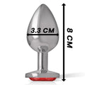INTENSE - METALL-ANALSTECKER MIT ROTEN KRISTALL GRÖSSE M - Vanelion Paradise