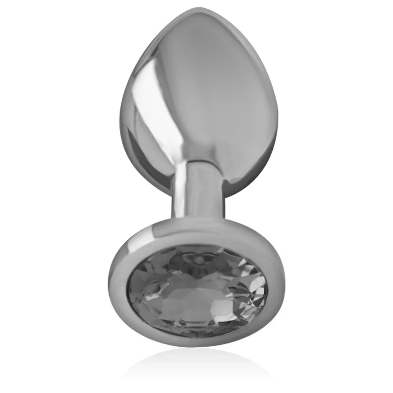 INTENSE - ANALPLUG AUS ALUMINIUMMETALL MIT SCHWARZEM KRISTALL, GRÖSSE S - Vanelion Paradise