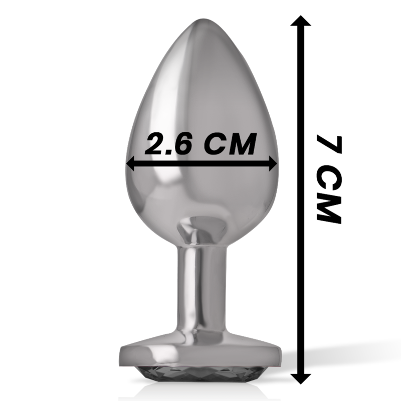 INTENSE - ANALPLUG AUS ALUMINIUMMETALL MIT SCHWARZEM KRISTALL, GRÖSSE S