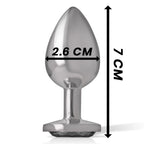 INTENSE - ANALPLUG AUS ALUMINIUMMETALL MIT SCHWARZEM KRISTALL, GRÖSSE S - Vanelion Paradise