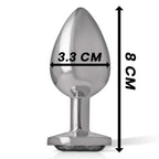 INTENSE - ANALPLUG AUS ALUMINIUMMETALL MIT SCHWARZEM GLAS, GRÖSSE M - Vanelion Paradise