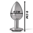 INTENSE - ANALPLUG AUS ALUMINIUMMETALL MIT SCHWARZEM GLAS, GRÖSSE L - Vanelion Paradise