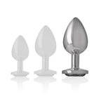INTENSE - ANALPLUG AUS ALUMINIUMMETALL MIT SCHWARZEM GLAS, GRÖSSE L - Vanelion Paradise