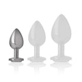 INTENSE - ANALPLUG AUS ALUMINIU MMETALL MIT SILBERNEM KRISTALL, GRÖSSE S - Vanelion Paradise