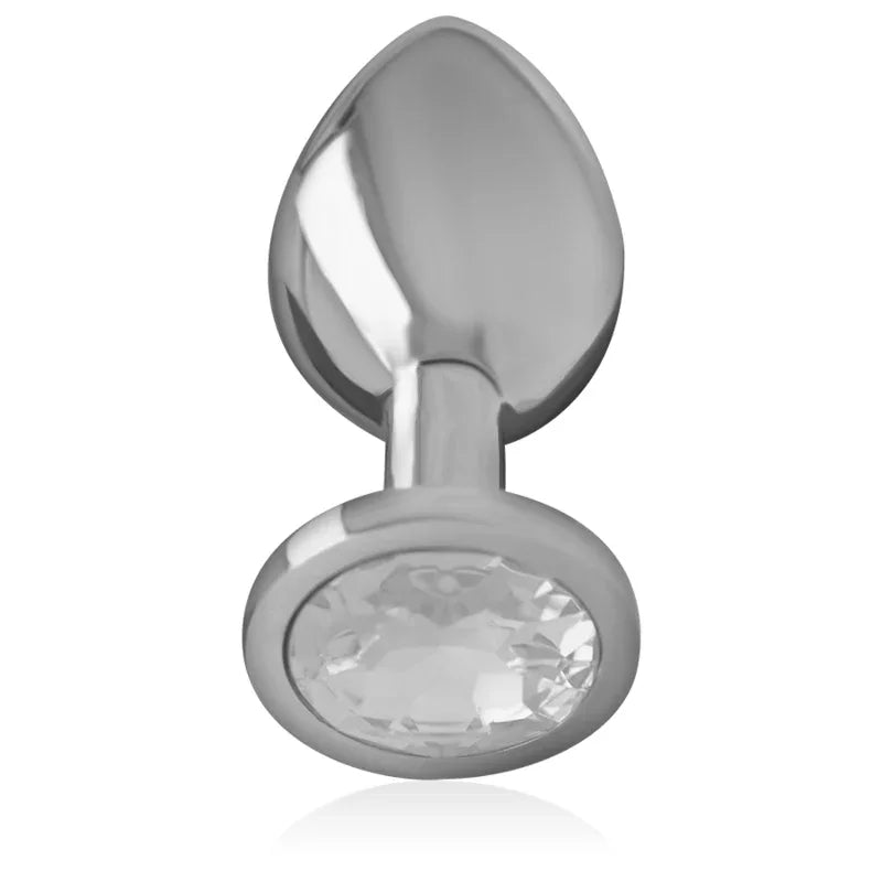 INTENSE - ALUMINIUM-METALL-ANALSPLUG MIT SILBERNEM KRISTALL, GRÖSSE M - Vanelion Paradise
