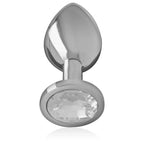 INTENSE - ALUMINIUM-METALL-ANALSPLUG MIT SILBERNEM KRISTALL, GRÖSSE M - Vanelion Paradise