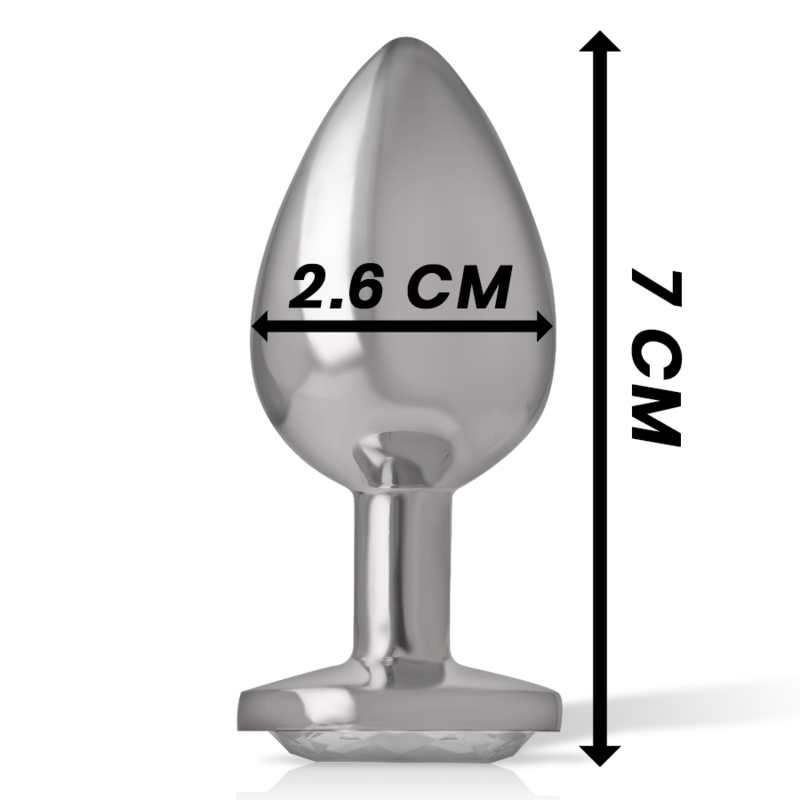 INTENSE - ANALPLUG AUS ALUMINIU MMETALL MIT SILBERNEM KRISTALL, GRÖSSE S