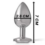 INTENSE - ANALPLUG AUS ALUMINIU MMETALL MIT SILBERNEM KRISTALL, GRÖSSE S - Vanelion Paradise