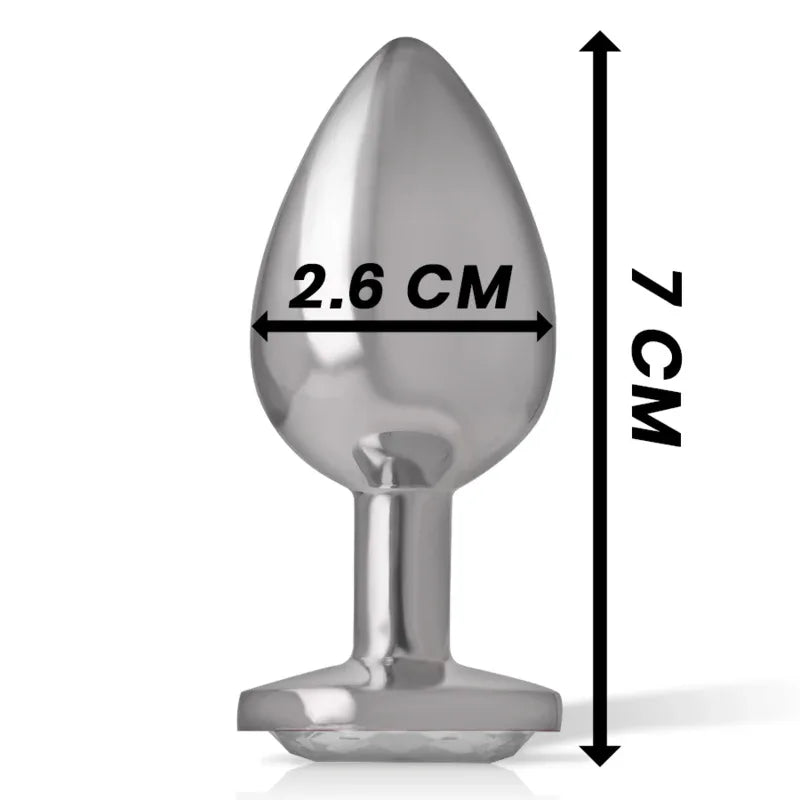 INTENSE - ANALPLUG AUS ALUMINIU MMETALL MIT SILBERNEM KRISTALL, GRÖSSE S - Vanelion Paradise