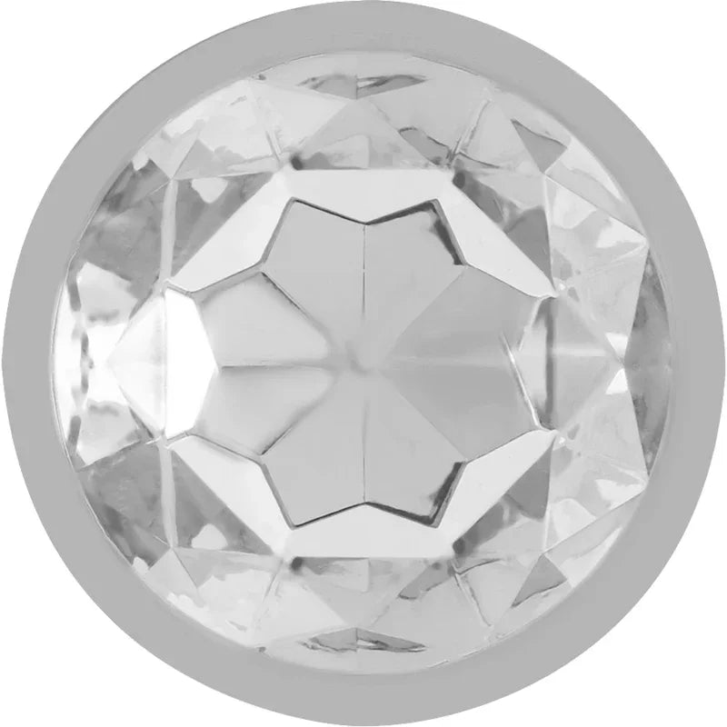 INTENSE - ALUMINIUM-METALL-ANALSPLUG MIT SILBERNEM KRISTALL, GRÖSSE M - Vanelion Paradise