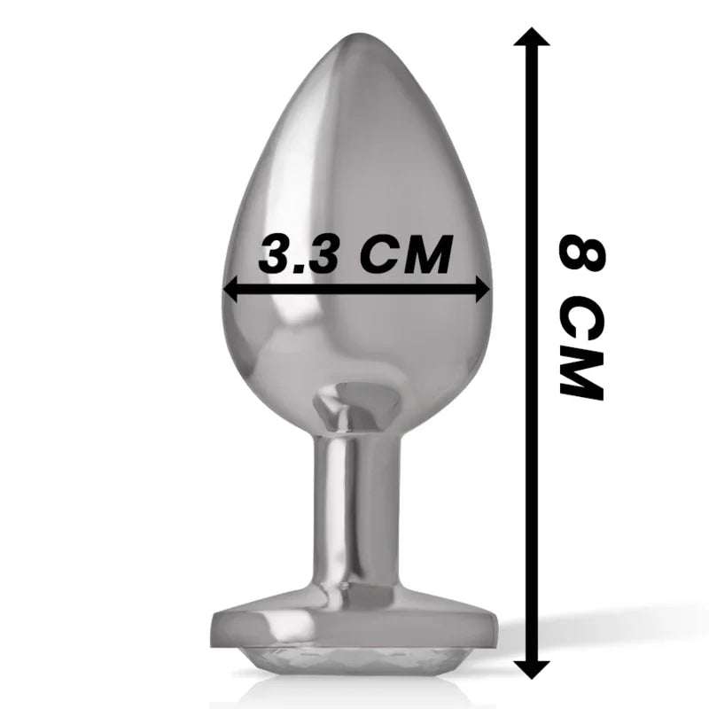 INTENSE - ALUMINIUM-METALL-ANALSPLUG MIT SILBERNEM KRISTALL, GRÖSSE M - Vanelion Paradise