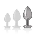 INTENSE - ANALPLUG AUS ALUMINIU MMETALL MIT SILBERNEM KRISTALL, GRÖSSE L - Vanelion Paradise