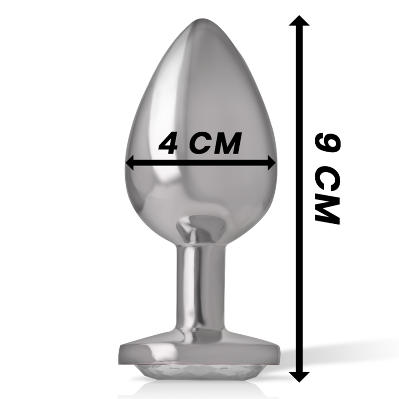 INTENSE - ANALPLUG AUS ALUMINIU MMETALL MIT SILBERNEM KRISTALL, GRÖSSE L