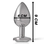 INTENSE - ANALPLUG AUS ALUMINIU MMETALL MIT SILBERNEM KRISTALL, GRÖSSE L - Vanelion Paradise