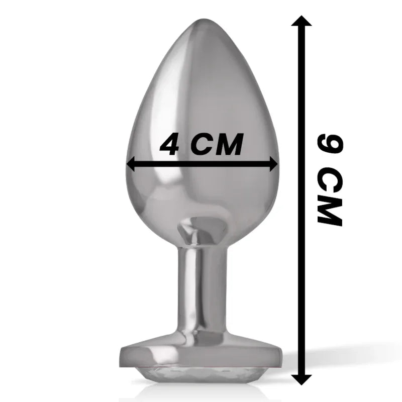 INTENSE - ANALPLUG AUS ALUMINIU MMETALL MIT SILBERNEM KRISTALL, GRÖSSE L - Vanelion Paradise