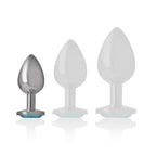 INTENSE - ANALSTECKER AUS ALUMINIUMMETALL MIT BLAUEM KRISTALL, GRÖSSE S - Vanelion Paradise