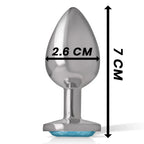 INTENSE - ANALSTECKER AUS ALUMINIUMMETALL MIT BLAUEM KRISTALL, GRÖSSE S - Vanelion Paradise