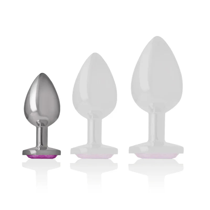 Intense Analplug Aluminium mit rosa Kristall Größe S – Einsteigerfreundlich, hygienisch, elegant - Vanelion Paradise
